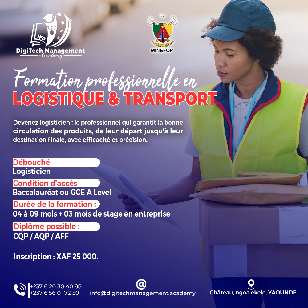 formation en logistique et transport au Cameroun