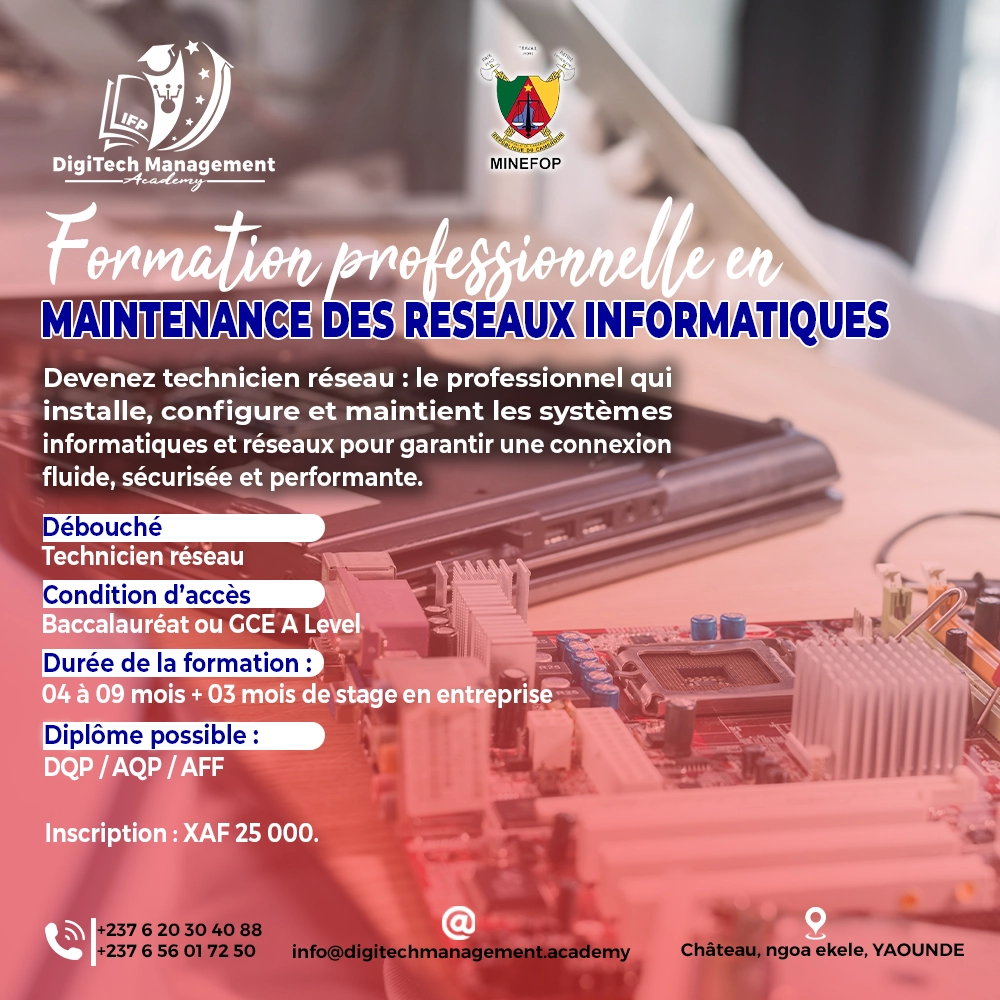 formation professionnelle en maintenance des réseaux informatiques au Cameroun